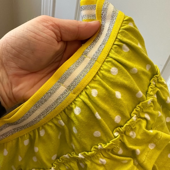 Mini Boden Yellow Polka Dot Tiered Skirt With Built In Shorts (Size 8-9) - Picture 5 of 6